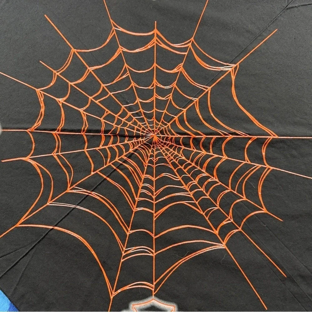 VTG 03 Y2K Harley-Davidson Black and Orange Web Bandana